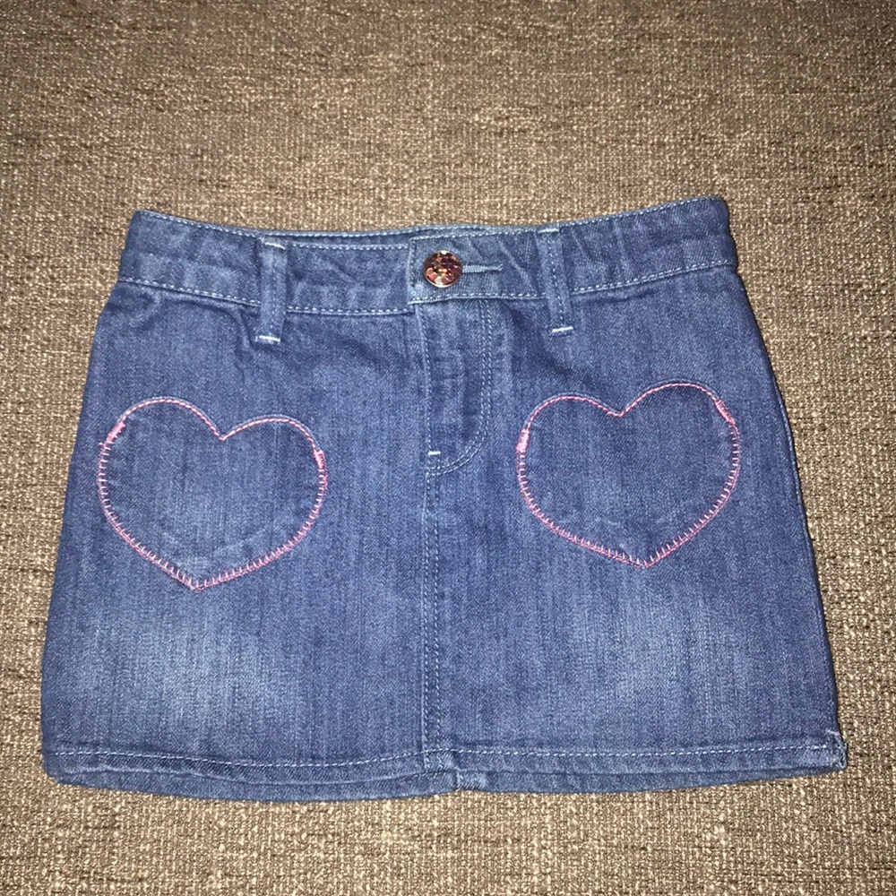 GapKids Girls Heart Front Pocket Denim Skirt